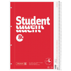 Collegeblock Student Linkshänder | A4, Lineatur 28, 80 Blatt, rot