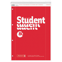 Collegeblock Student Spirale oben | A4, Lineatur 28, 80 Blatt, rot