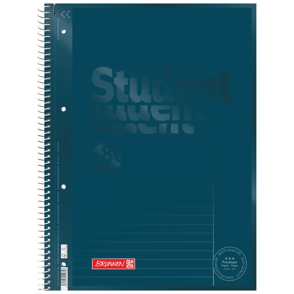 Collegeblock Premium Student Colour Code | A4, Lineatur 25, 80 Blatt, denim