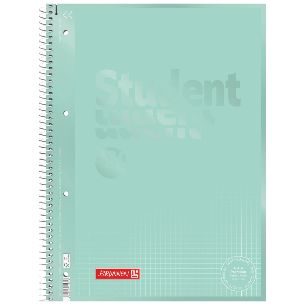 Collegeblock Premium Student Colour Code | A4, Lineatur 28, 80 Blatt, mint