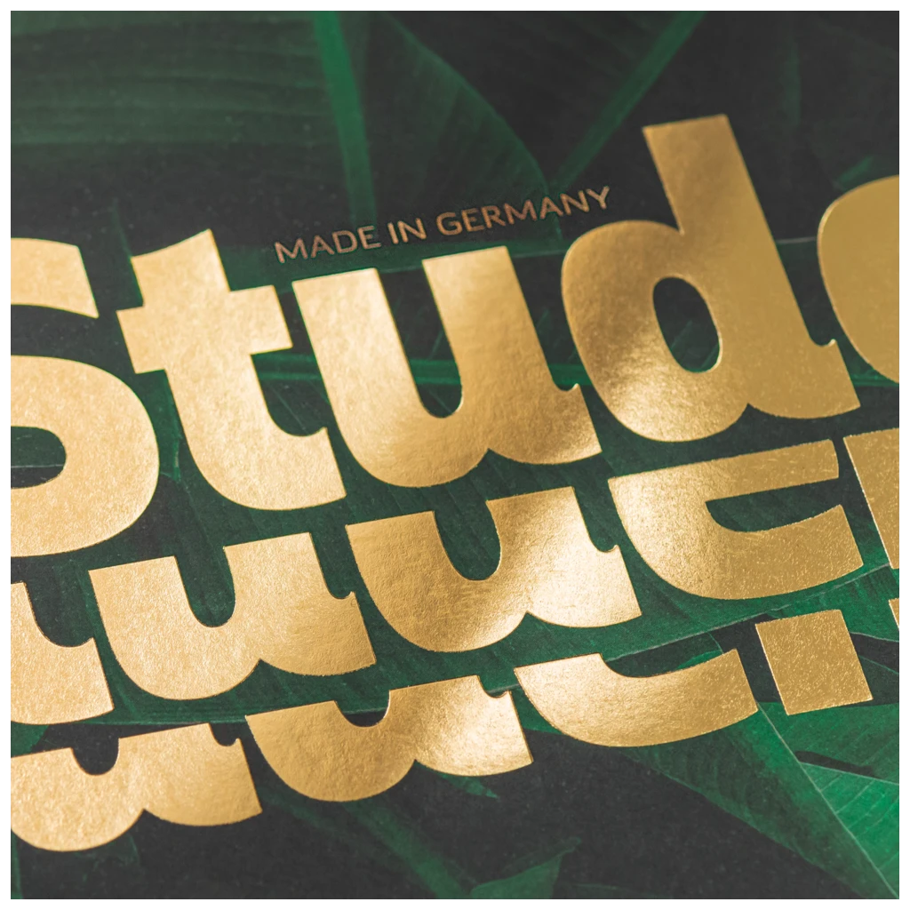 Collegeblock Premium Student „Jungle“ | A4, Lineatur 28, 80 Blatt, grün/gold