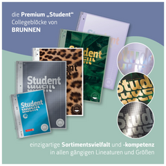 Collegeblock Premium Student „White“ | A4, Lineatur 28, 80 Blatt, weiß