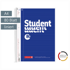 Collegeblock Student | A4, Lineatur 21, 80 Blatt, blau