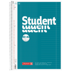 Collegeblock Student „DUO“ | A4, kariert/liniert, 80 Blatt, petrol