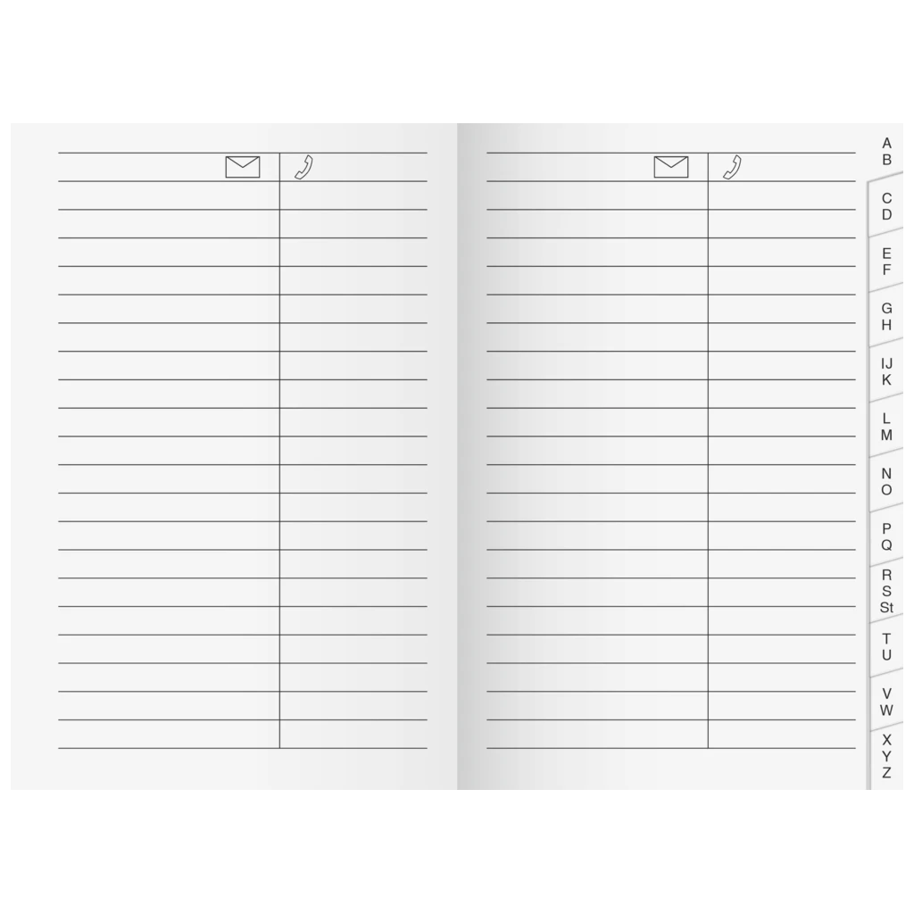 Adress-Registerheft | 70×110 mm, Karton, weiß