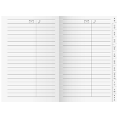 Adress-Registerheft | 70×110 mm, Karton, weiß
