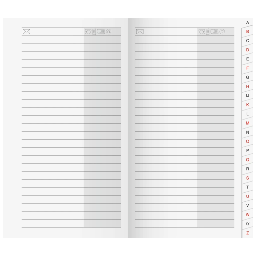 Adress-Registerheft laminierte Taben | 8,7×15,3 cm, Karton, weiß