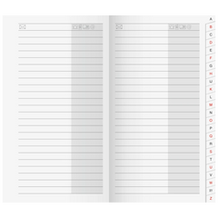 Adress-Registerheft laminierte Taben | 8,7×15,3 cm, Karton, weiß