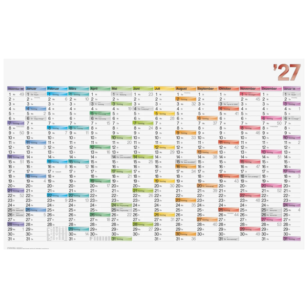 Plakatkalender DATAline 2027 | 106×66,6 cm