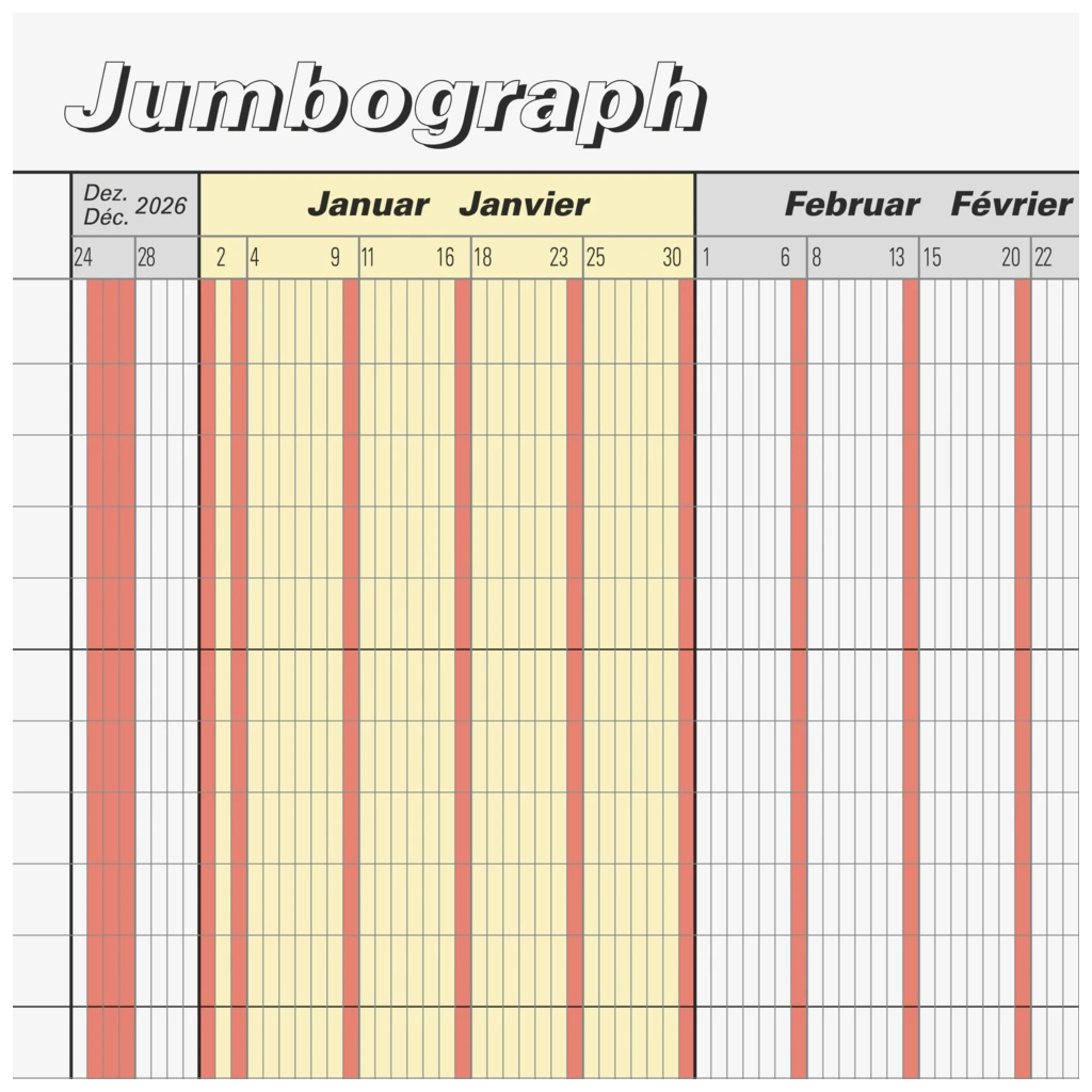 Urlaubsplaner 2027 „Jumbograph“ | 64,7×29,7 cm