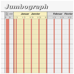 Urlaubsplaner 2027 „Jumbograph“ | 64,7×29,7 cm