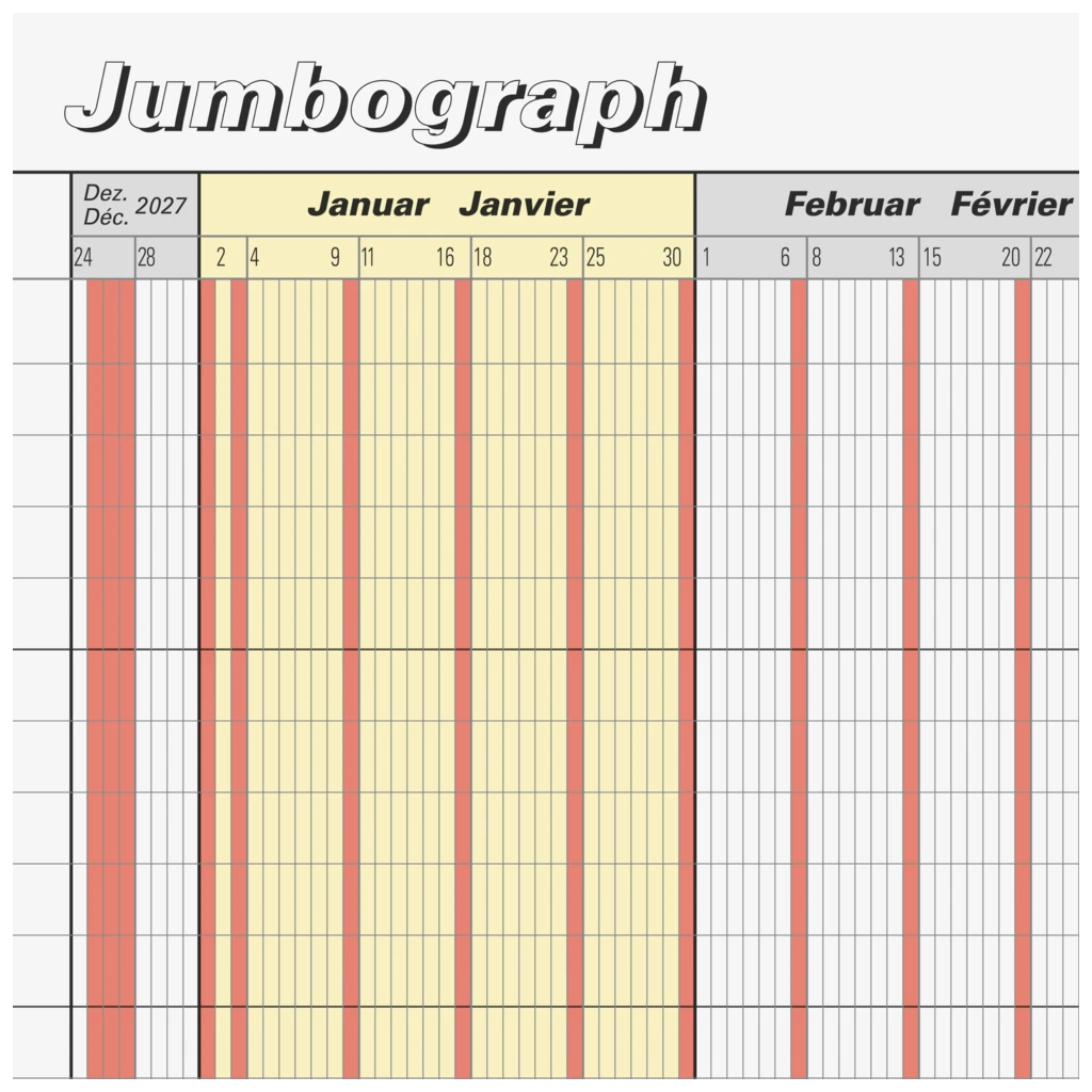 Urlaubsplaner 2028 „Jumbograph“ | 647×297 mm