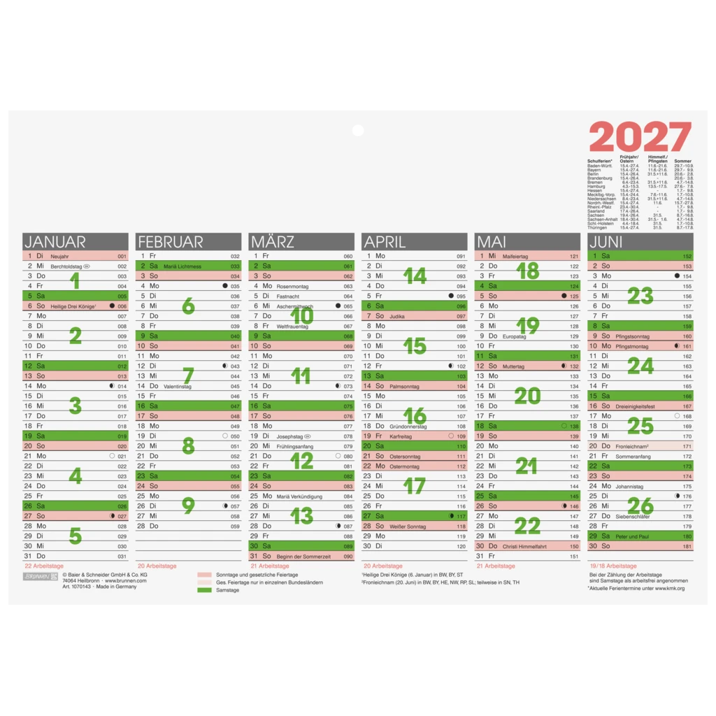 Tafelkalender 2027 | A4 quer