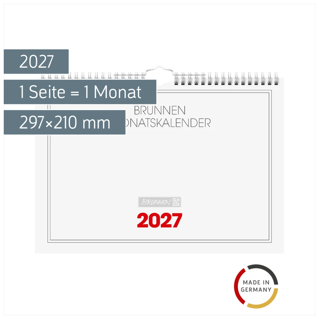 Monatskalender 2027 | 297×210 mm