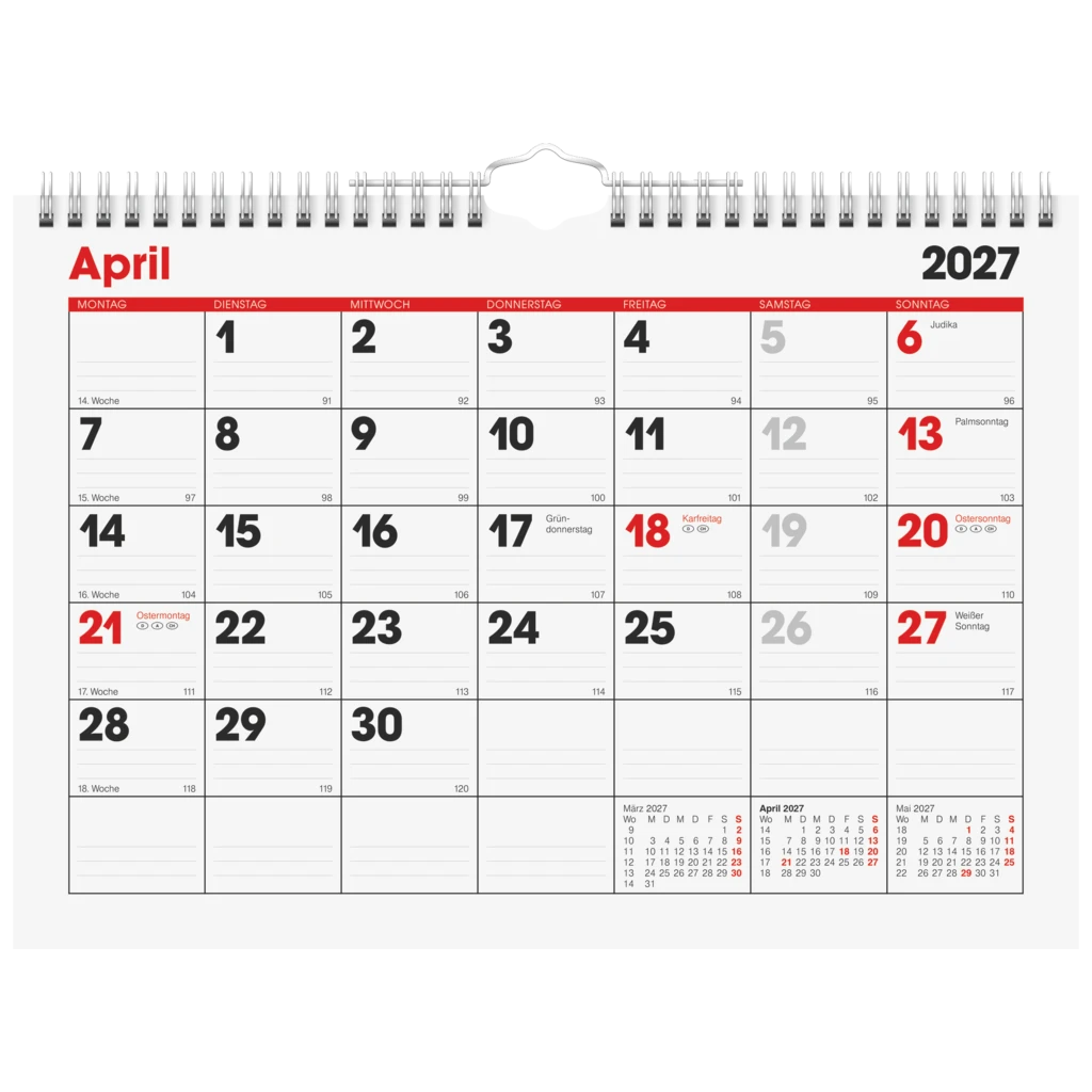 Monatskalender 2027 | 297×210 mm