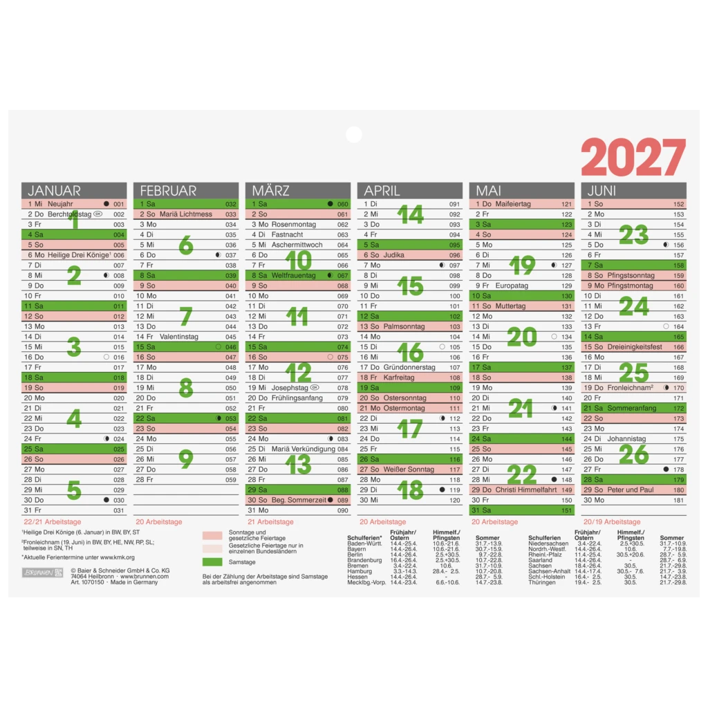 Tafelkalender 2027 | A5 quer