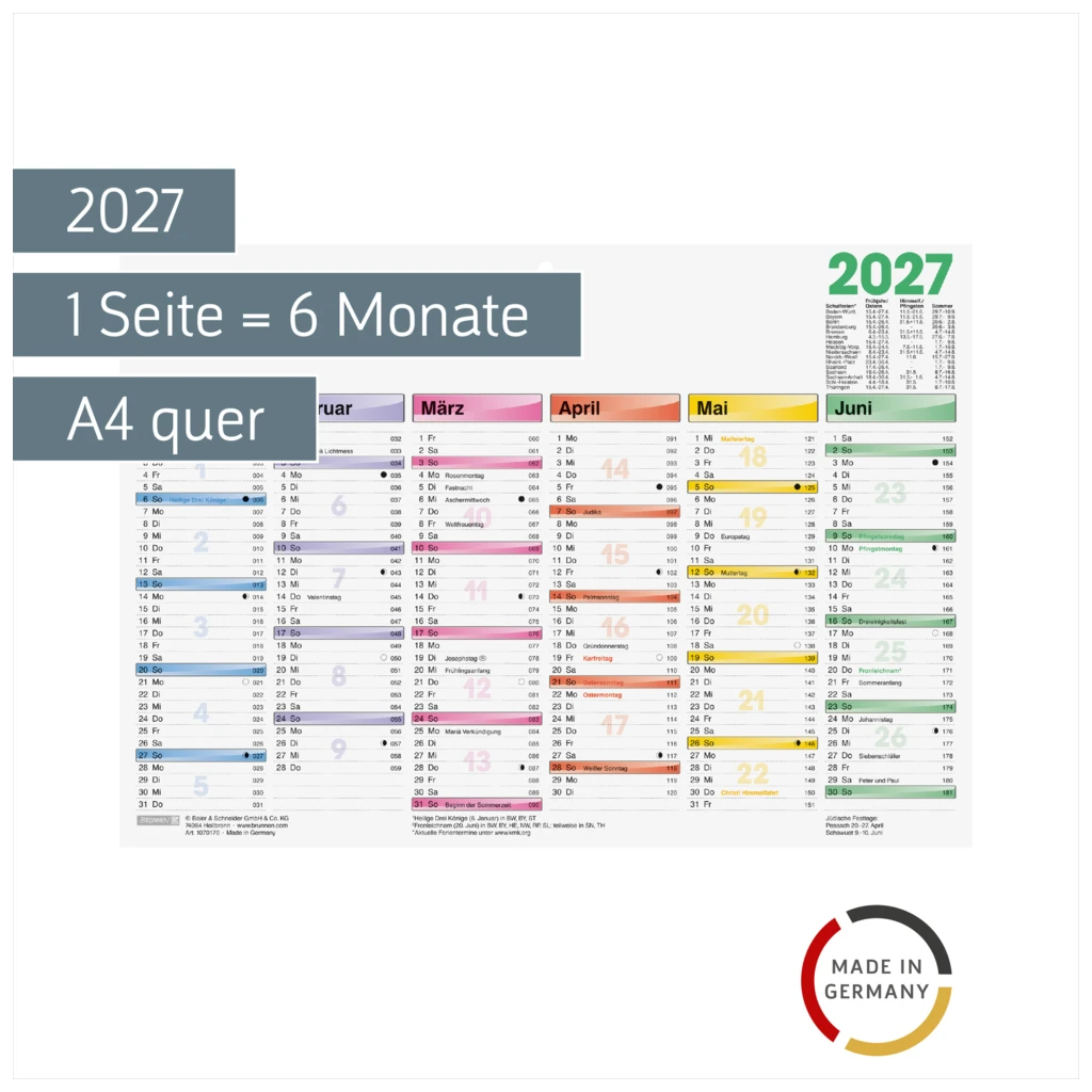 Tafelkalender DATAline 2027 | A4 quer