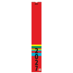 Streifenkalender 2027 | 13×91 cm, rot