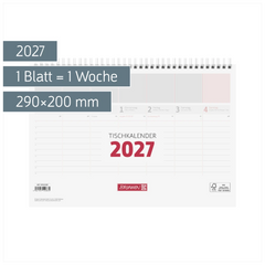 Tischkalender 2027 | 290×200 mm, weiß
