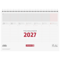 Tischkalender 2027 | 29×20 cm, weiß