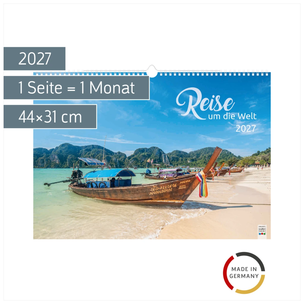 Bildkalender 2027 „Reise um die Welt“ | 44×31 cm
