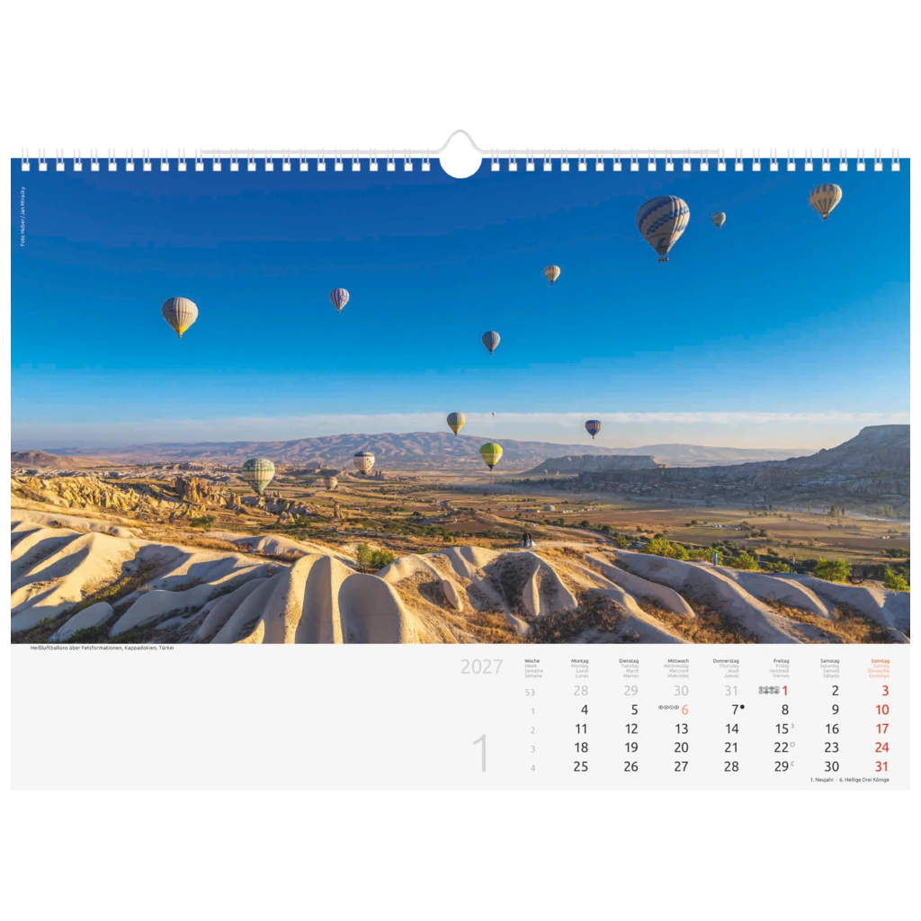 Bildkalender 2027 „Reise um die Welt“ | 44×31 cm