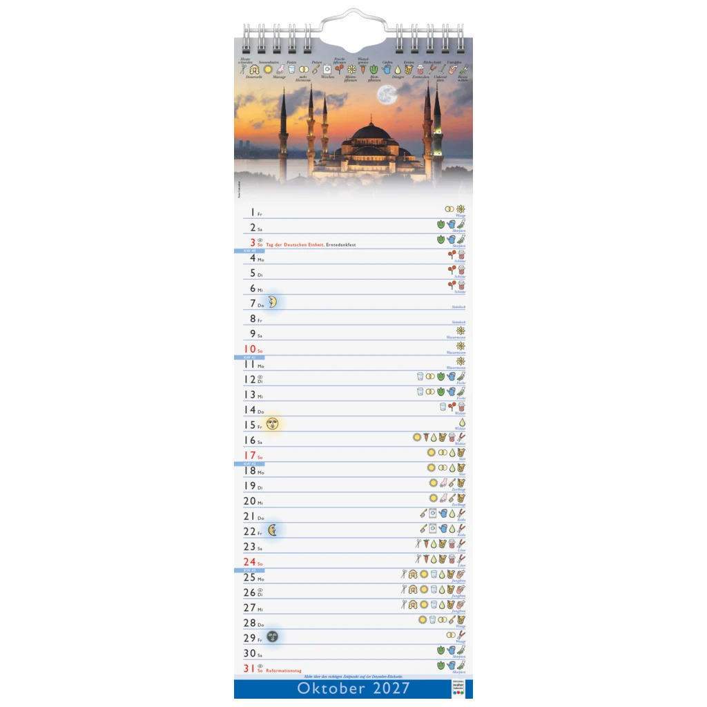 Mond-Kalender 2027 | 15,5×42,8 cm