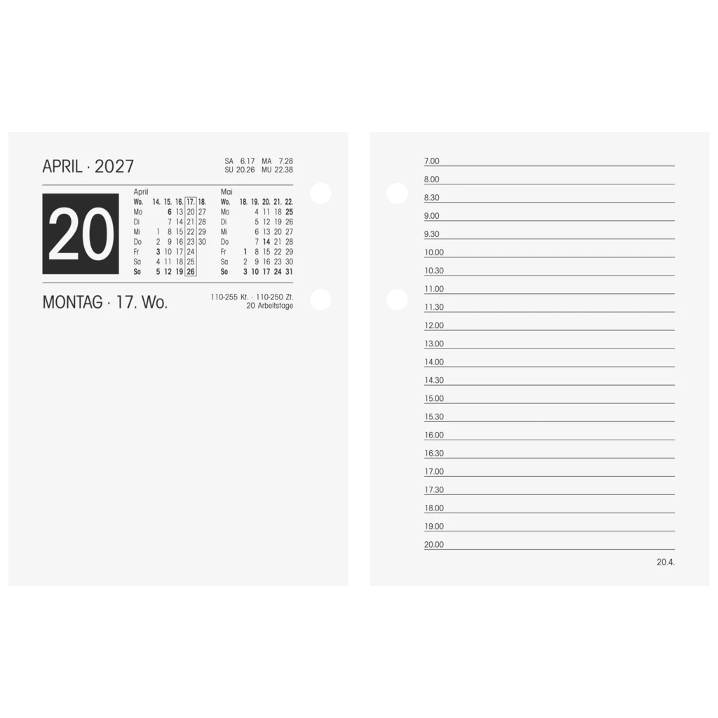 Umlegekalender 2027 | 8×10,8 cm