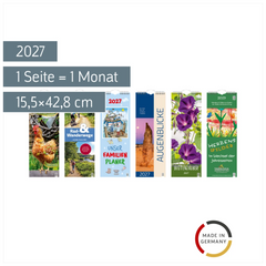 Streifenkalender 2027 | 15,5×42,8 cm, sortiert