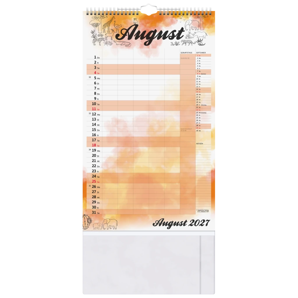 Familienkalender 2027 „Aquarell“ | 250×415 mm