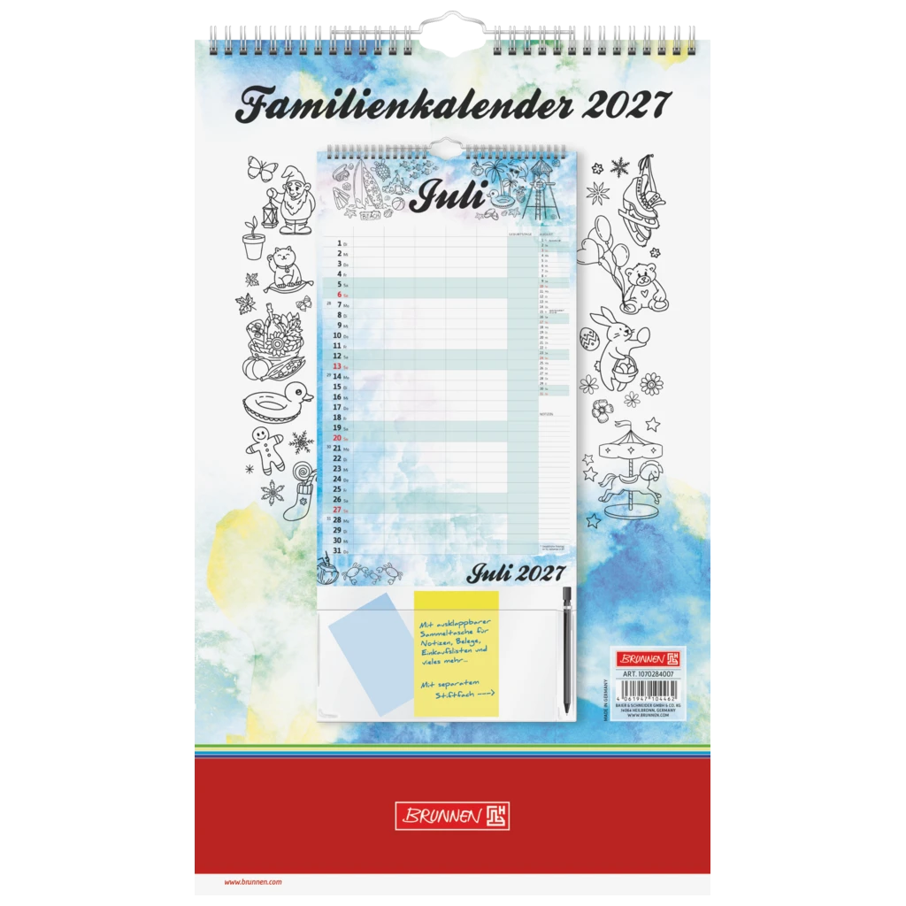 Familienkalender 2027 „Aquarell“ | 250×415 mm