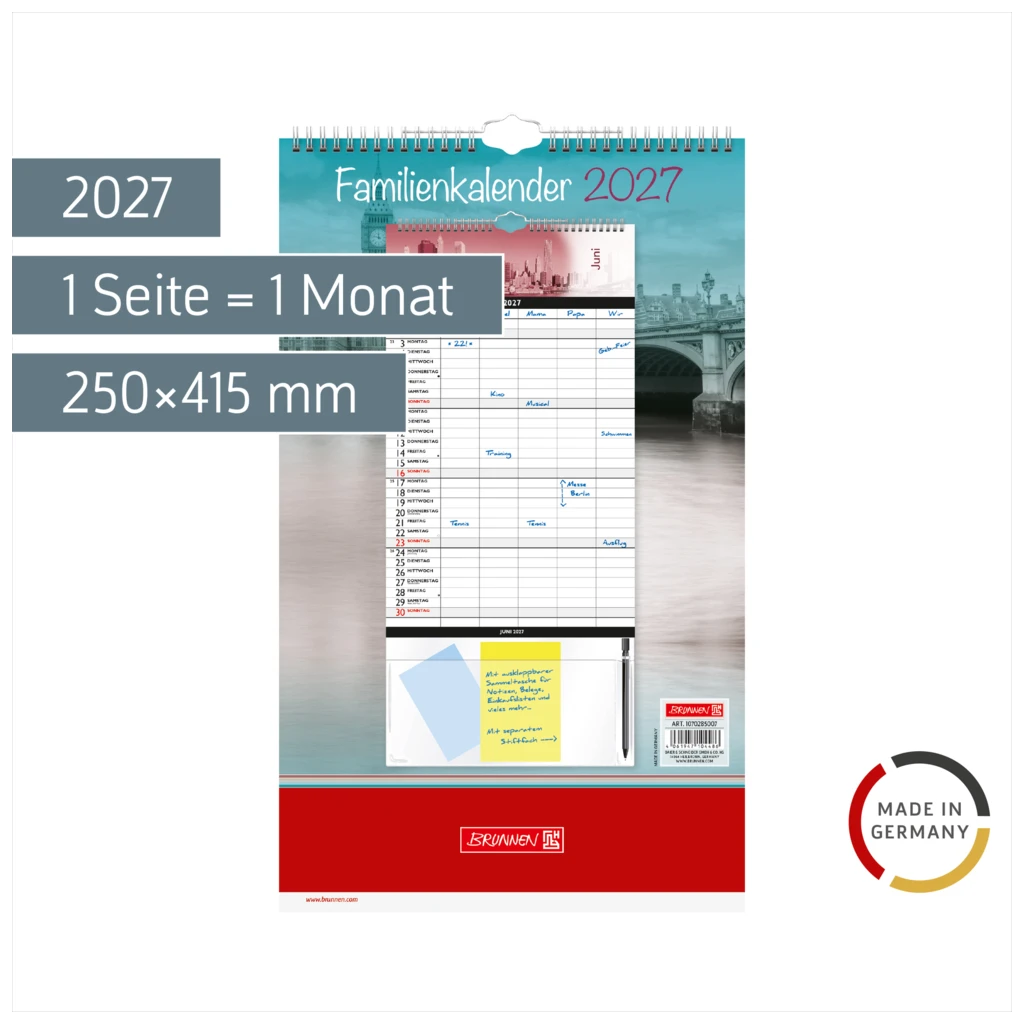 Familienkalender 2027 „Big City“ | 250×415 mm