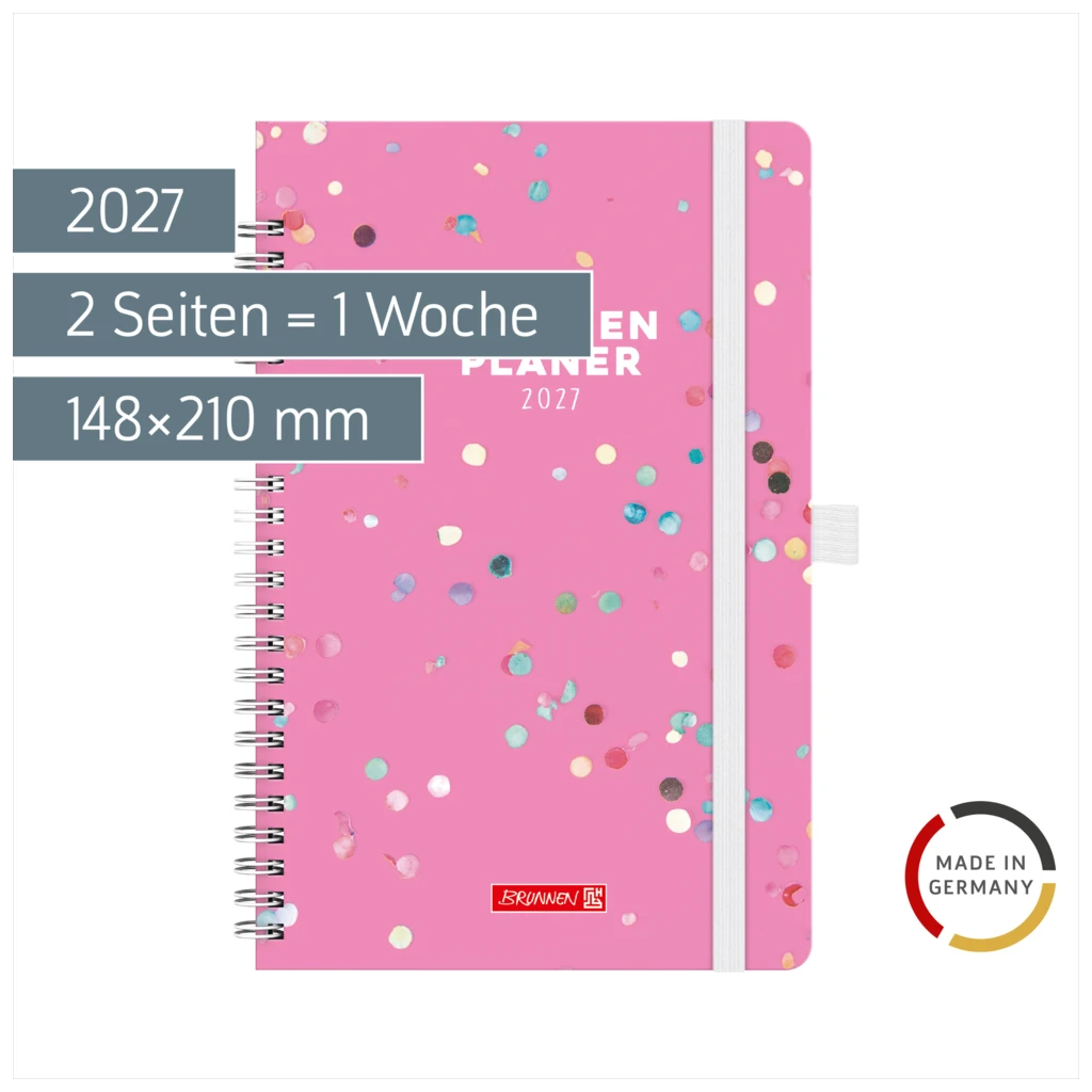 Buchkalender Familienplaner 2027 „Confetti“ | A5, Papier
