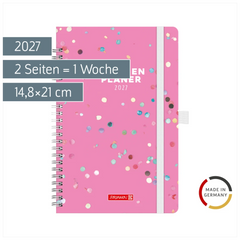 Buchkalender Familienplaner 2027 „Confetti“ | A5, Papier