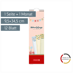Geburtstagskalender | 9,5×34,5 cm, bunt