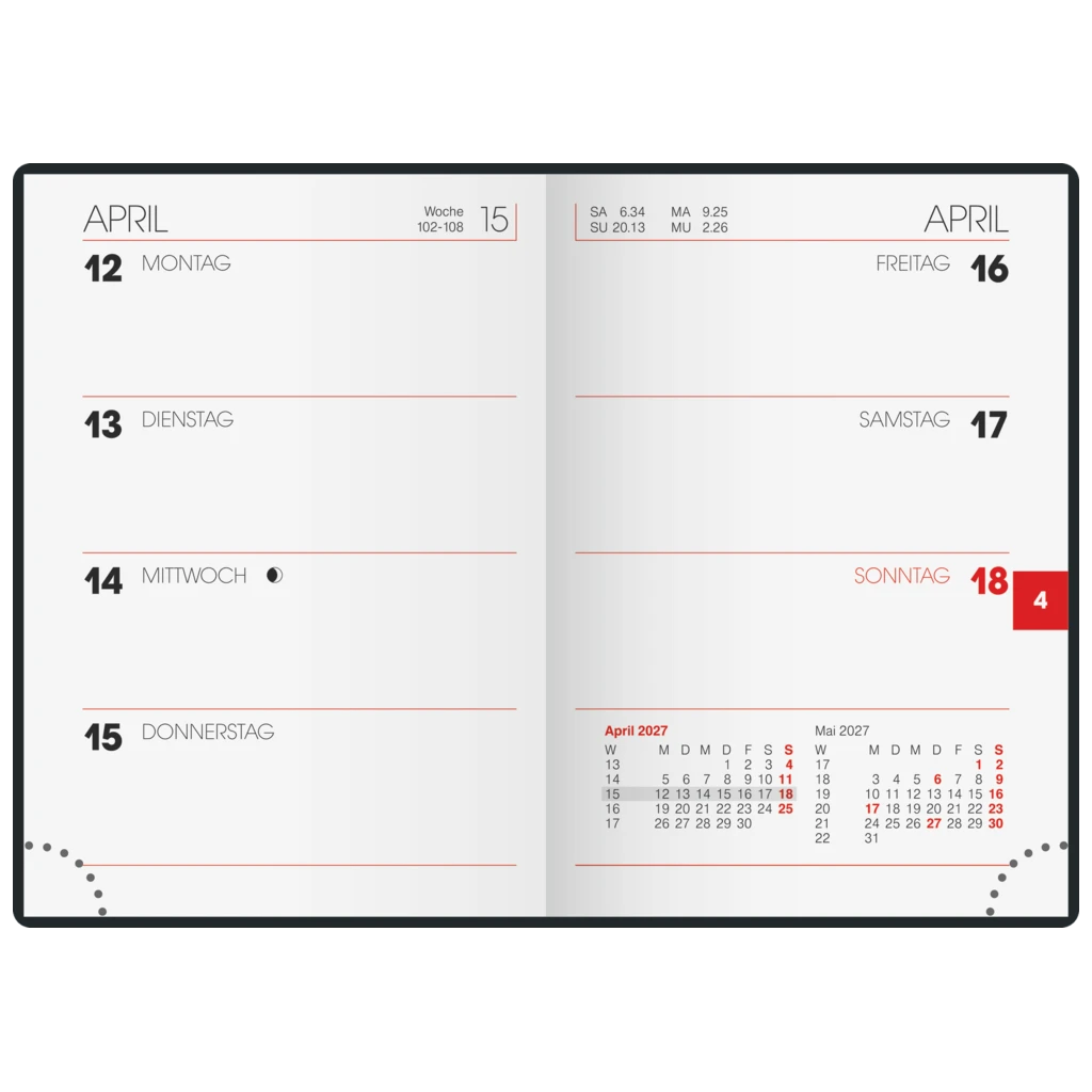 Taschenkalender Mod. 713 2027 | A7, Kunststoff, dunkelblau