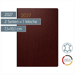 Taschenkalender Mod. 713 2027 | A7, Leder, bordeaux