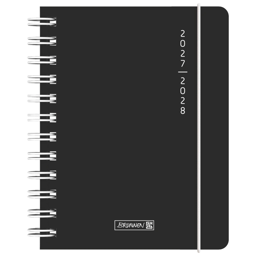 Schülerkalender 2027/2028 „Plain Black“ | A6, Kunststoff