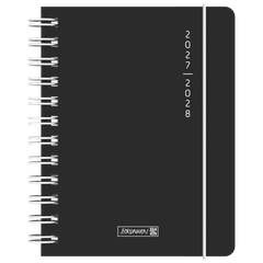 Schülerkalender 2027/2028 „Plain Black“ | A6, Kunststoff