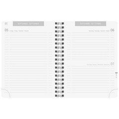 Schülerkalender 2027/2028 „Plain Black“ | A6, Kunststoff