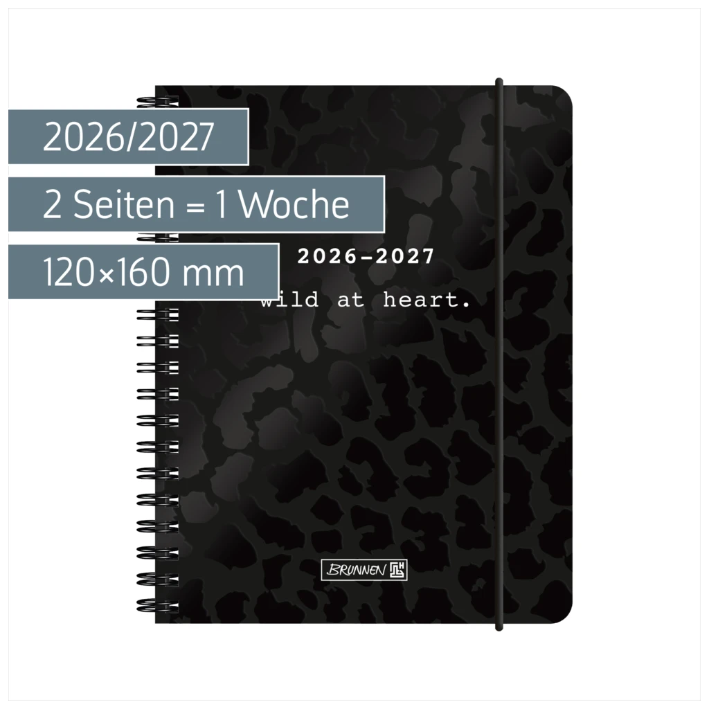 Schülerkalender 2026/2027 „BLACK“ | A6, Papier