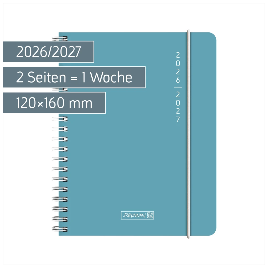 Schülerkalender 2026/2027 „Plain Blue“ | A6, Kunststoff