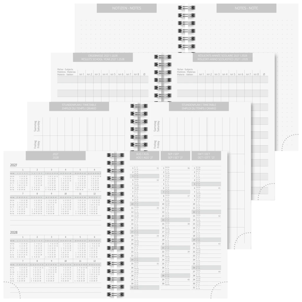 Schülerkalender 2027/2028 „Botanical“ | A6, Karton