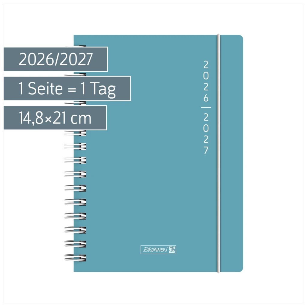 Schülerkalender 2026/2027 „Plain Blue“ | A5, Kunststoff