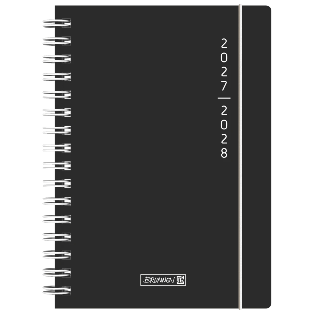 Schülerkalender 2027/2028 „Plain Black“ | A5, Kunststoff
