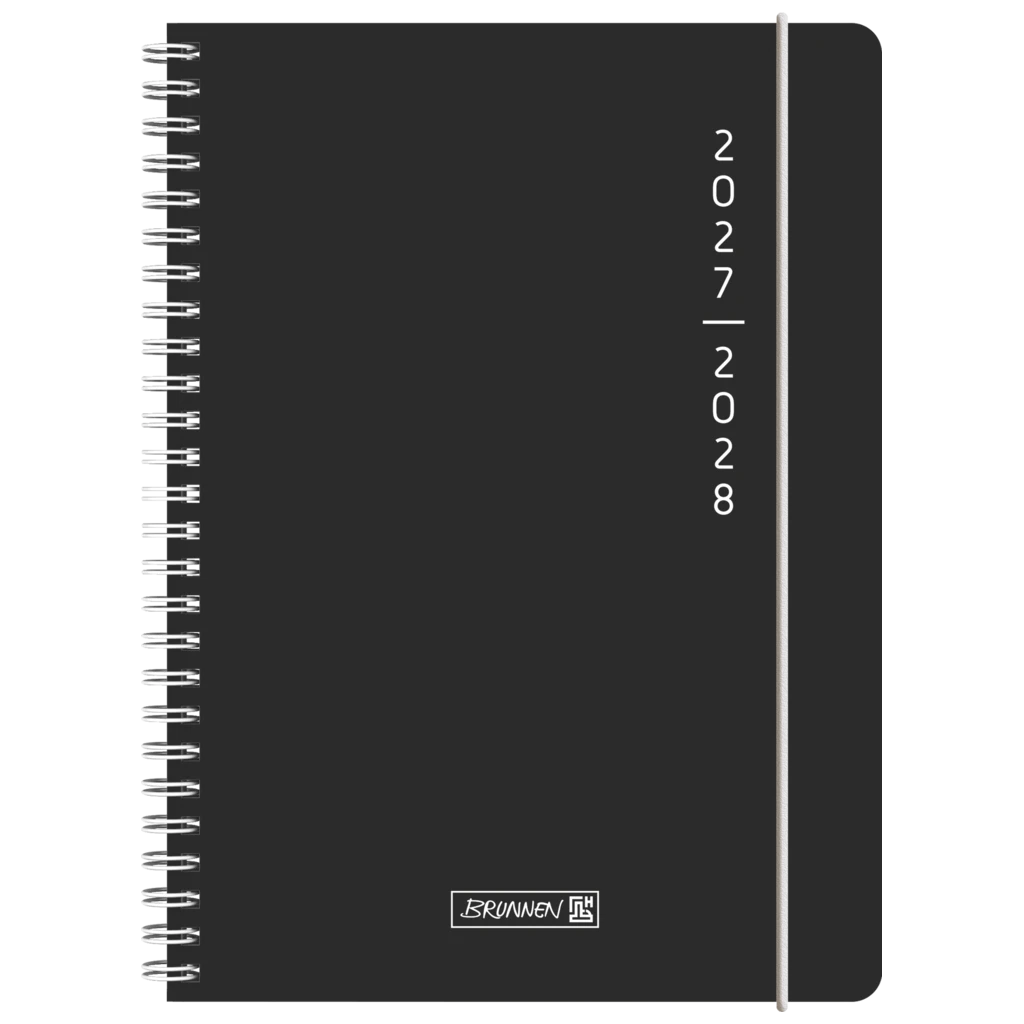 Schülerkalender 2027/2028 „Plain Black“ | A5, Kunststoff