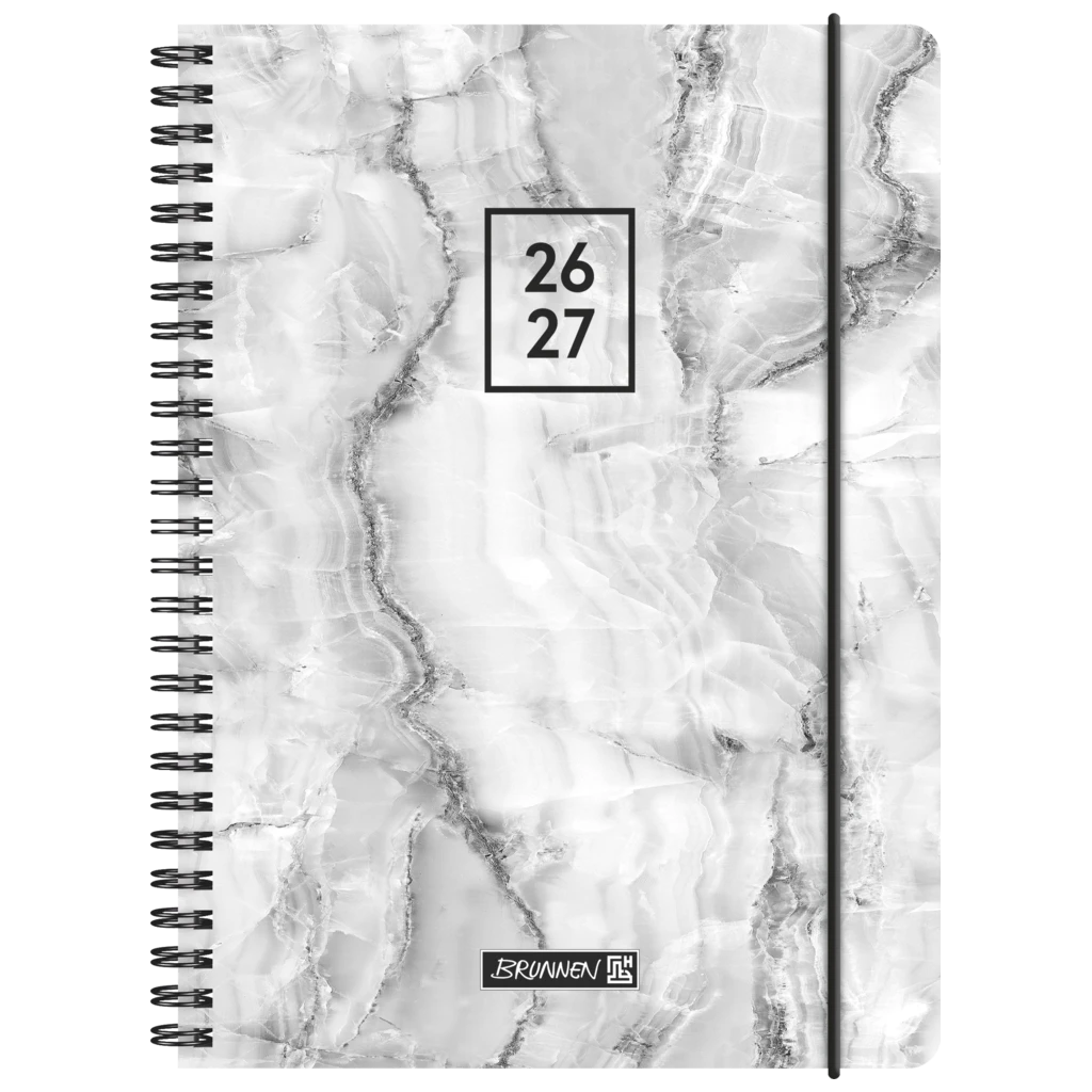 Schülerkalender 2026/2027 „Grey Marble“ | A5, Kunststoff