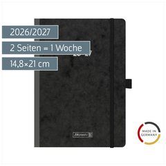 Schülerkalender 2026/2027 „Pressspan schwarz“ FACT!plus | A5, Karton
