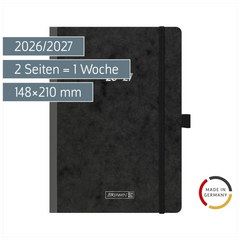 Schülerkalender 2026/2027 „Pressspan schwarz“ FACT!plus | A5, Karton