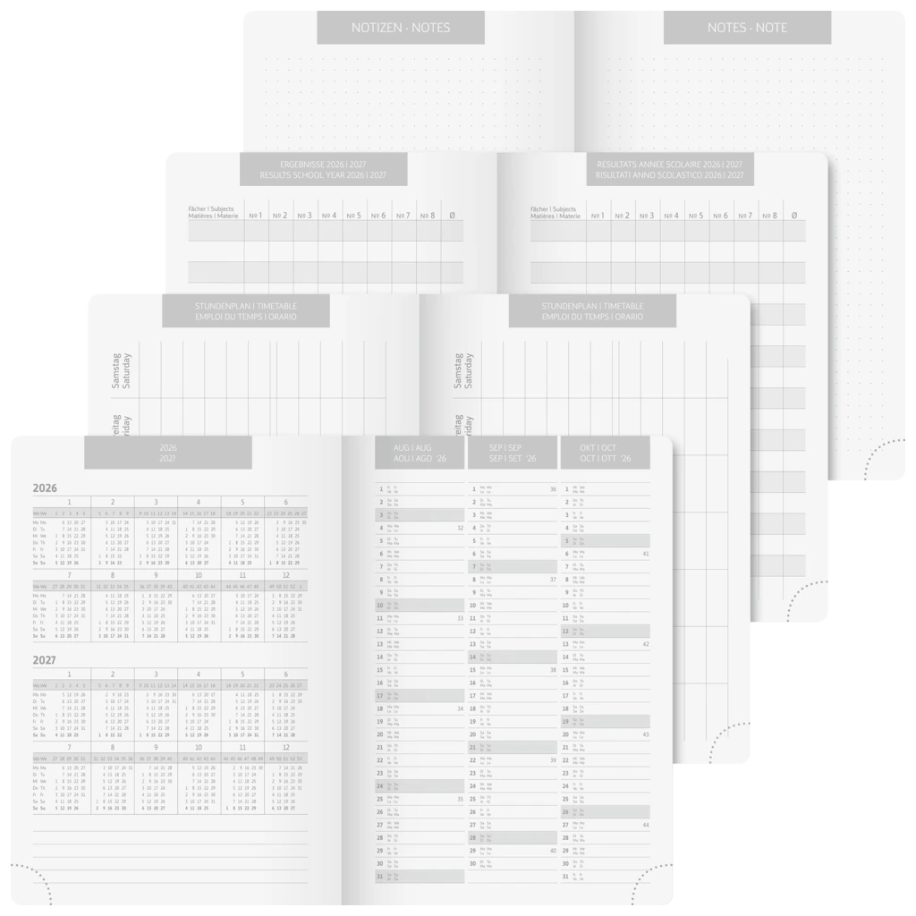 Schülerkalender 2026/2027 „Pressspan schwarz“ FACT!plus | A5, Karton
